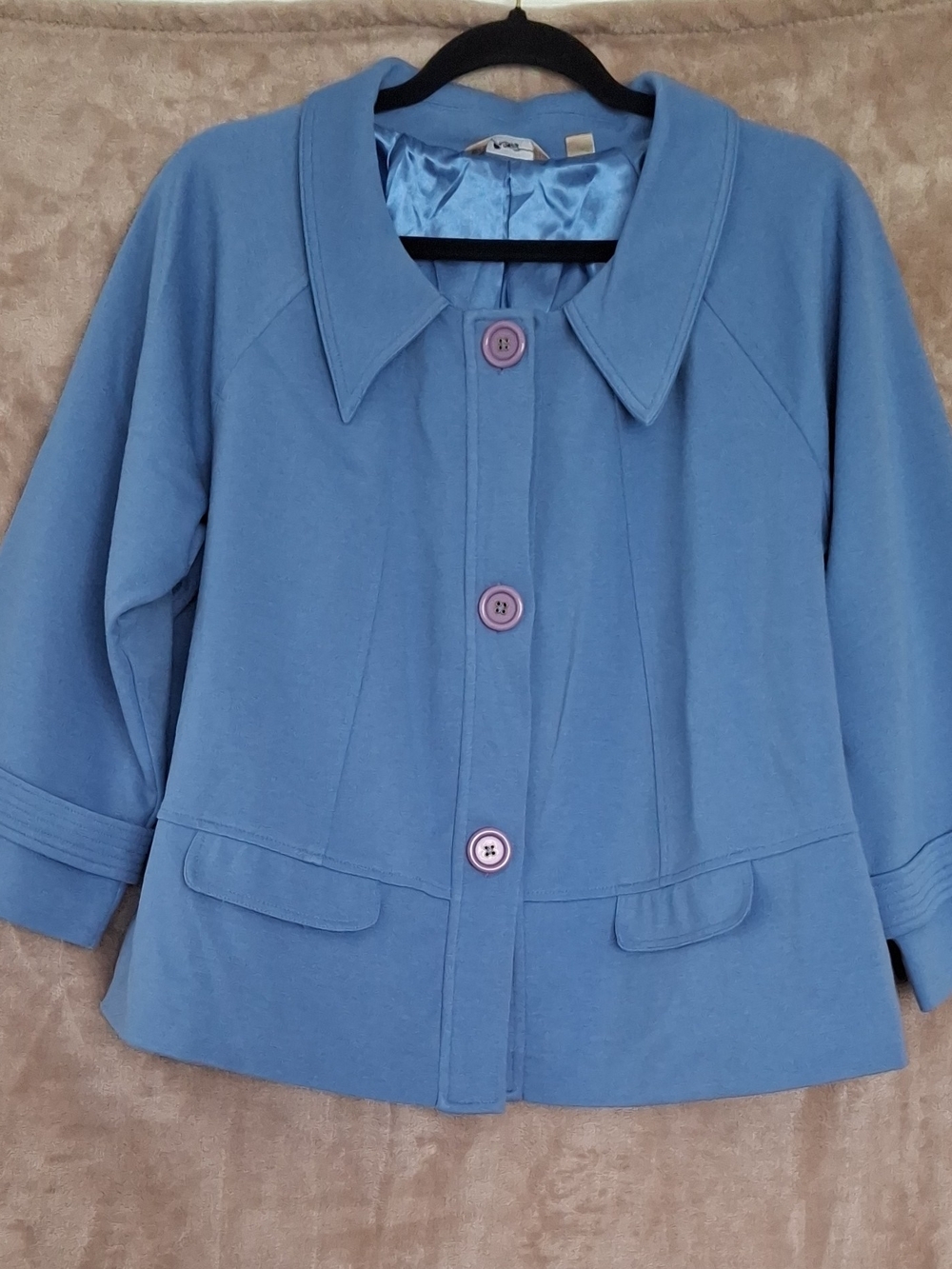 Light Blue Button-Front Blazer Jacket